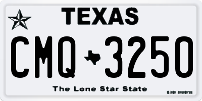 TX license plate CMQ3250