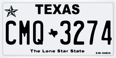 TX license plate CMQ3274