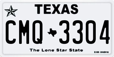 TX license plate CMQ3304
