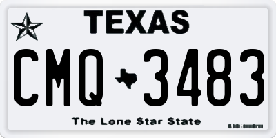 TX license plate CMQ3483