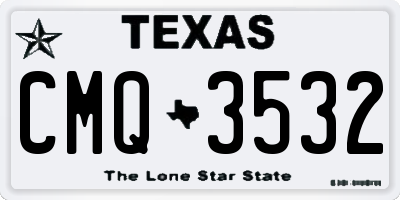 TX license plate CMQ3532