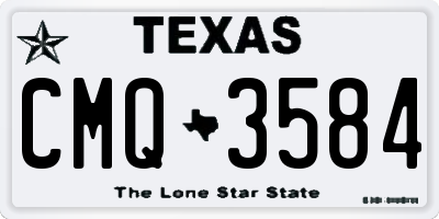 TX license plate CMQ3584