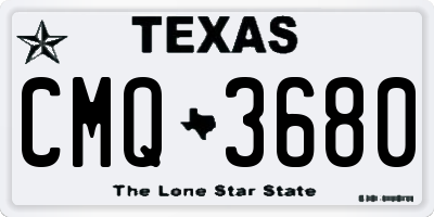 TX license plate CMQ3680