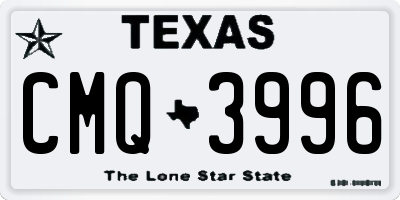 TX license plate CMQ3996