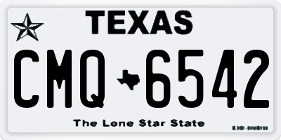 TX license plate CMQ6542