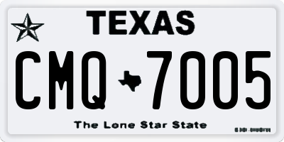 TX license plate CMQ7005