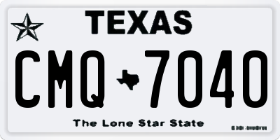 TX license plate CMQ7040