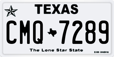 TX license plate CMQ7289