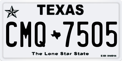 TX license plate CMQ7505