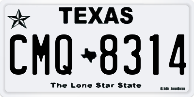 TX license plate CMQ8314