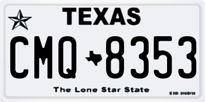 TX license plate CMQ8353
