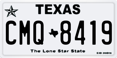 TX license plate CMQ8419