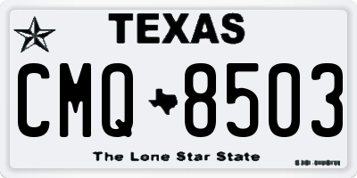 TX license plate CMQ8503