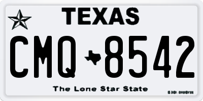TX license plate CMQ8542
