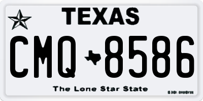 TX license plate CMQ8586