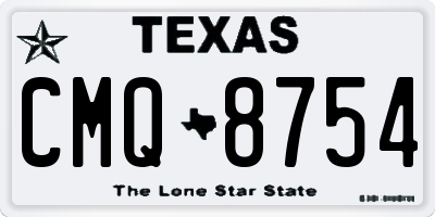 TX license plate CMQ8754