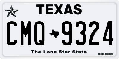 TX license plate CMQ9324