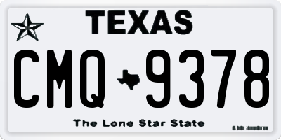 TX license plate CMQ9378