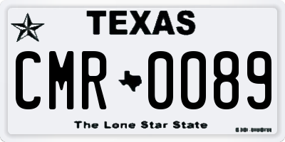 TX license plate CMR0089