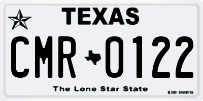 TX license plate CMR0122