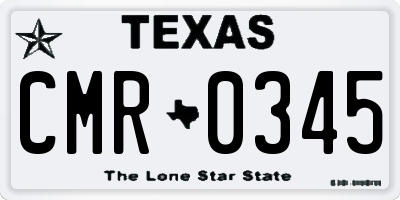 TX license plate CMR0345