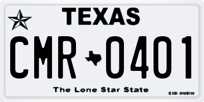 TX license plate CMR0401