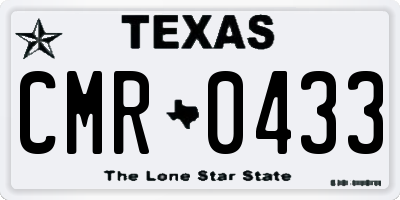 TX license plate CMR0433