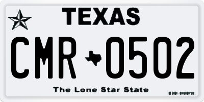 TX license plate CMR0502