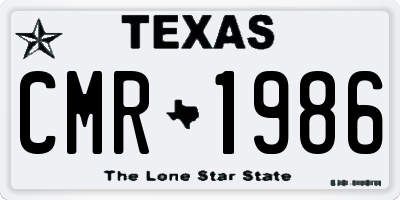 TX license plate CMR1986