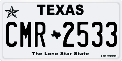TX license plate CMR2533