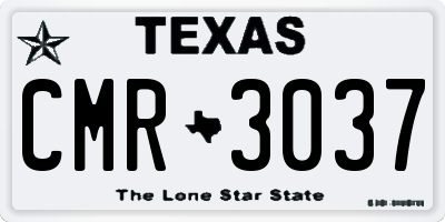 TX license plate CMR3037