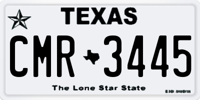 TX license plate CMR3445