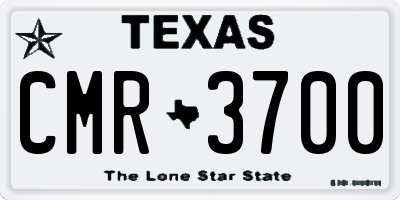 TX license plate CMR3700