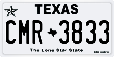 TX license plate CMR3833
