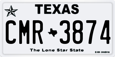 TX license plate CMR3874