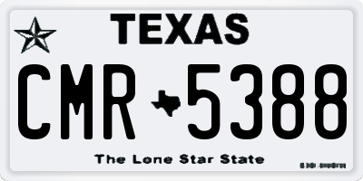 TX license plate CMR5388
