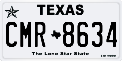 TX license plate CMR8634