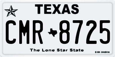 TX license plate CMR8725