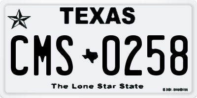 TX license plate CMS0258