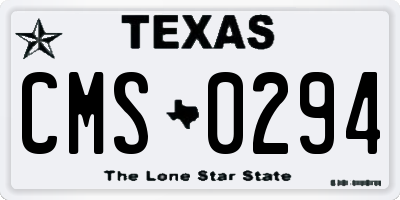 TX license plate CMS0294