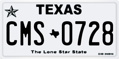 TX license plate CMS0728