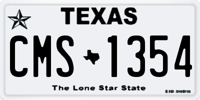 TX license plate CMS1354