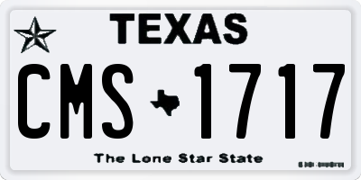 TX license plate CMS1717