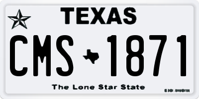 TX license plate CMS1871