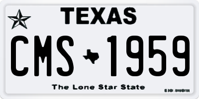 TX license plate CMS1959