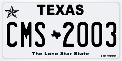 TX license plate CMS2003