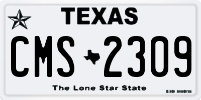 TX license plate CMS2309