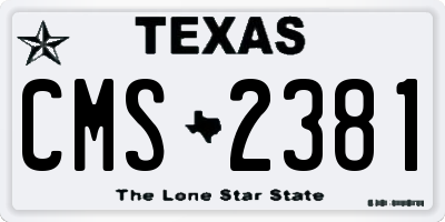 TX license plate CMS2381