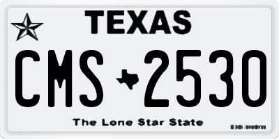 TX license plate CMS2530