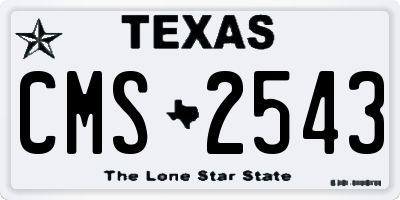 TX license plate CMS2543
